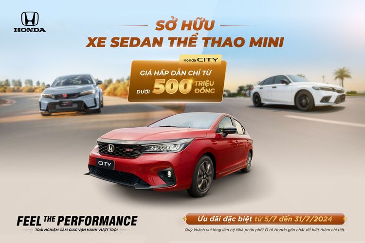 Chương trình khuyến mại của các dòng xe ô tô Honda trong tháng 7 năm 2024