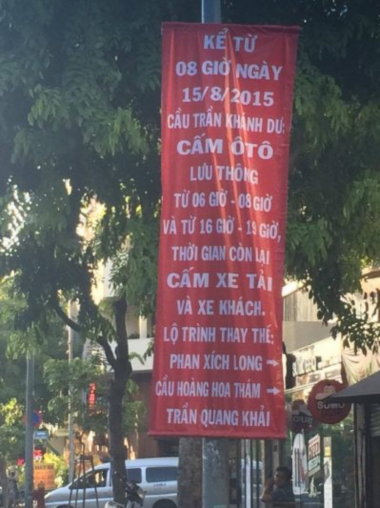 Hạn chế lưu thông qua cầu Trần Khánh Dư từ 15/8/2015