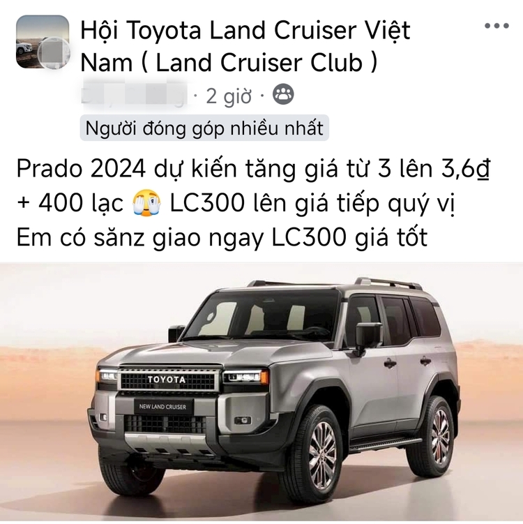 Toyota Prado 2024 được báo giá dự kiến tới 3,6 tỷ đồng và sẽ kèm lạc hơn 400 triệu