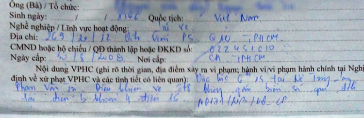 CSGT phạt xe đi đăng ký ở 282 Nơ Trang Long ( TPHCM )