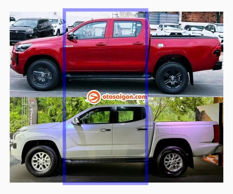 So sánh bản tiêu chuẩn Mitsubishi Triton 2024 và Toyota Hilux 2024: Chênh 41 triệu mua bán tải 4x2 AT nào?