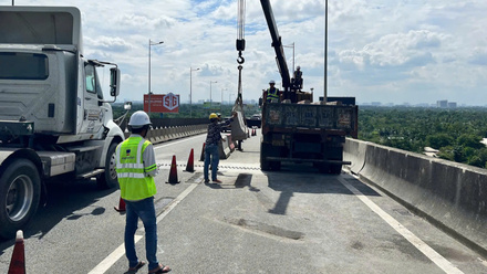 Hoàn tất sửa khe co giãn trên cầu Long Thành, cao tốc Long Thành