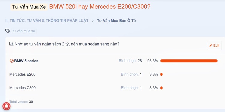 BMW 520i hay Mercedes E200/C300?