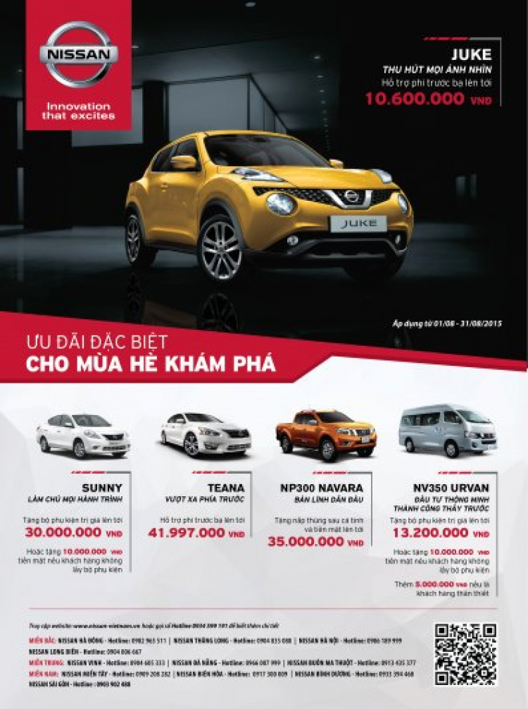 “Ưu đãi đặc biệt cho mùa hè khám phá” trong tháng 8 cùng Nissan Việt Nam