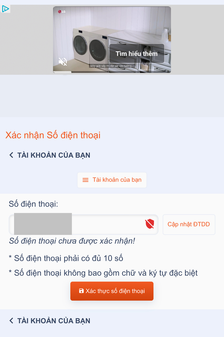 Hướng dẫn xác thực tài khoản thành viên OS bằng số ĐTDĐ