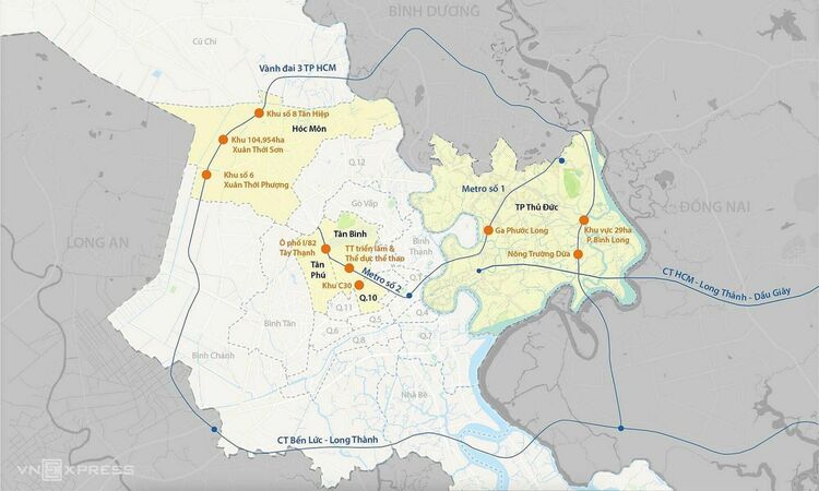 TP HCM tính phát triển 11 đô thị nén dọc metro, Vành đai 3