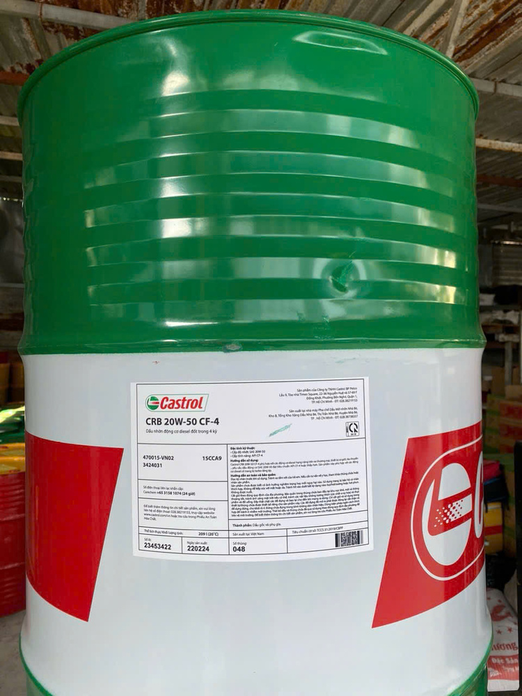 Dầu động cơ Castrol CRB 20W-50 CF-4 209Lchính hãng, Giá Tốt.