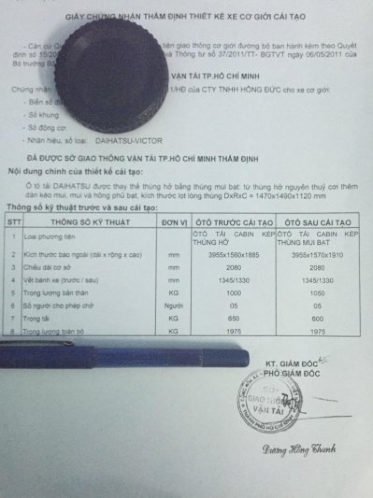 Dán số xe trên thùng Pickup