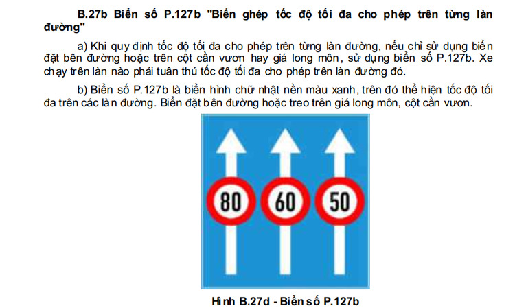 Quy định tốc độ tối đa cho riêng từng làn là trái luật?