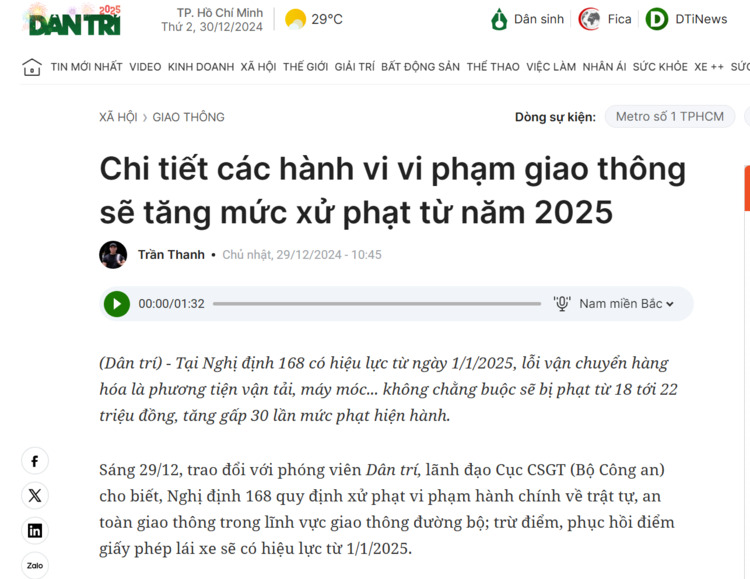 Vượt đèn đỏ bị phạt 20 triệu đồng, từ 1/1/2025 có lỗi giao thông tăng 50 lần mức phạt đối với ô tô