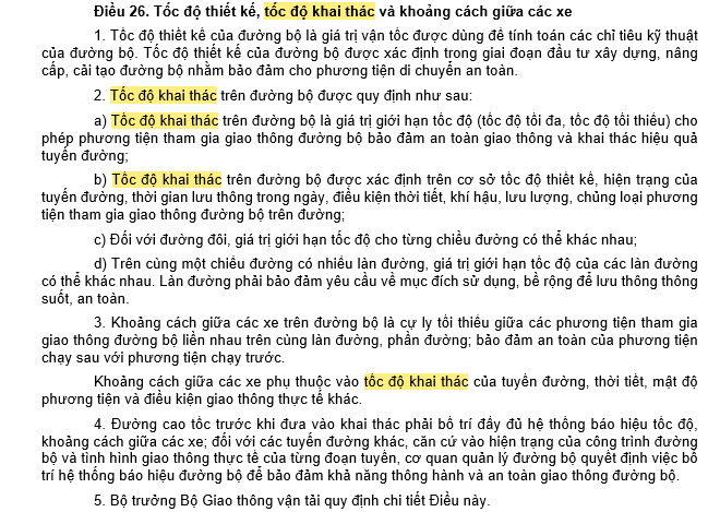 Quy định tốc độ tối đa cho riêng từng làn là trái luật?