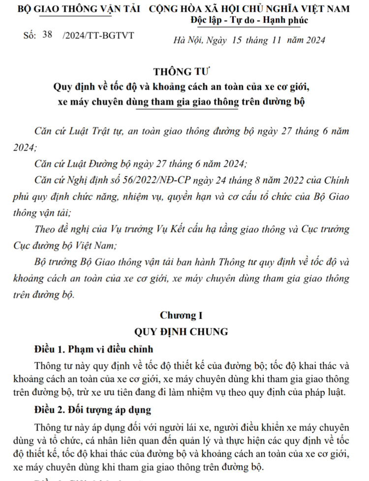 Quy định tốc độ tối đa cho riêng từng làn là trái luật?