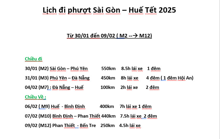 Rủ phượt xuyên Việt tết 2025 từ SG ngày mùng 2 tết