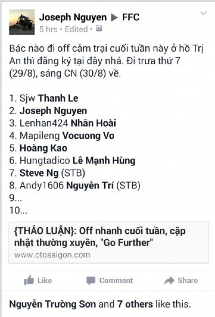 {THẢO LUẬN}: Off nhanh cuối tuần, cập nhật thường xuyên, "Go Further"