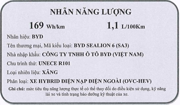 BYD Sealion 6 sắp ra mắt Việt Nam, tiêu thụ chỉ 1,1L/100km