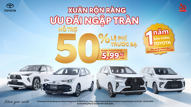 Toyota triển khai chương trình khuyến mại cho Vios, Veloz Cross, Avanza Premio và Yaris Cross