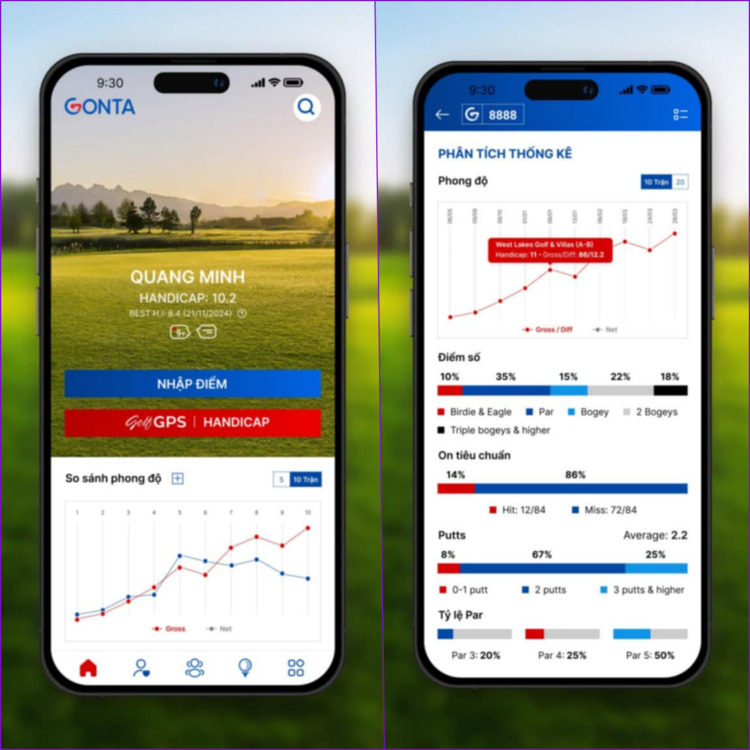 Gonta ứng dụng hỗ trợ cho golfer mới