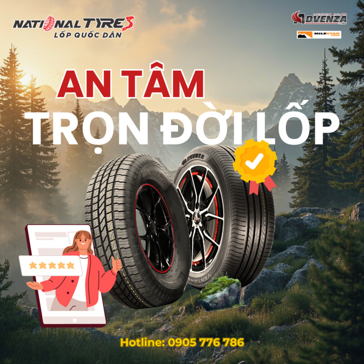 Lốp Quốc Dân - Advenza, Milestar. Hệ thống TPHCM