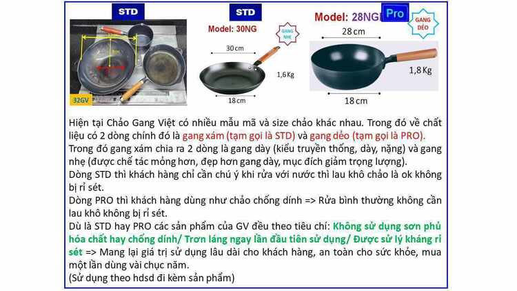 Chaogangviet_Chảo gang thô kháng rỉ sét, không cần lau dầu hay tôi dầu