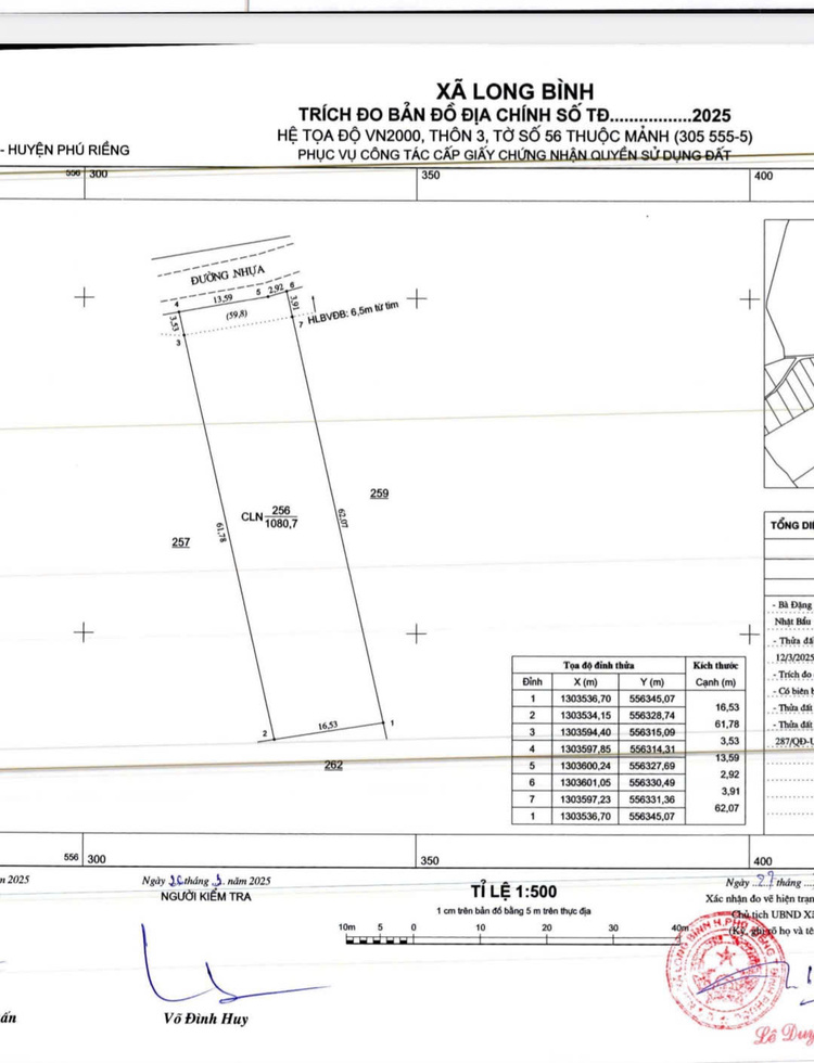 Bán vườn sầu riêng hơn 1000 m2 , view hồ, đã phủ hồng để lên thổ cư