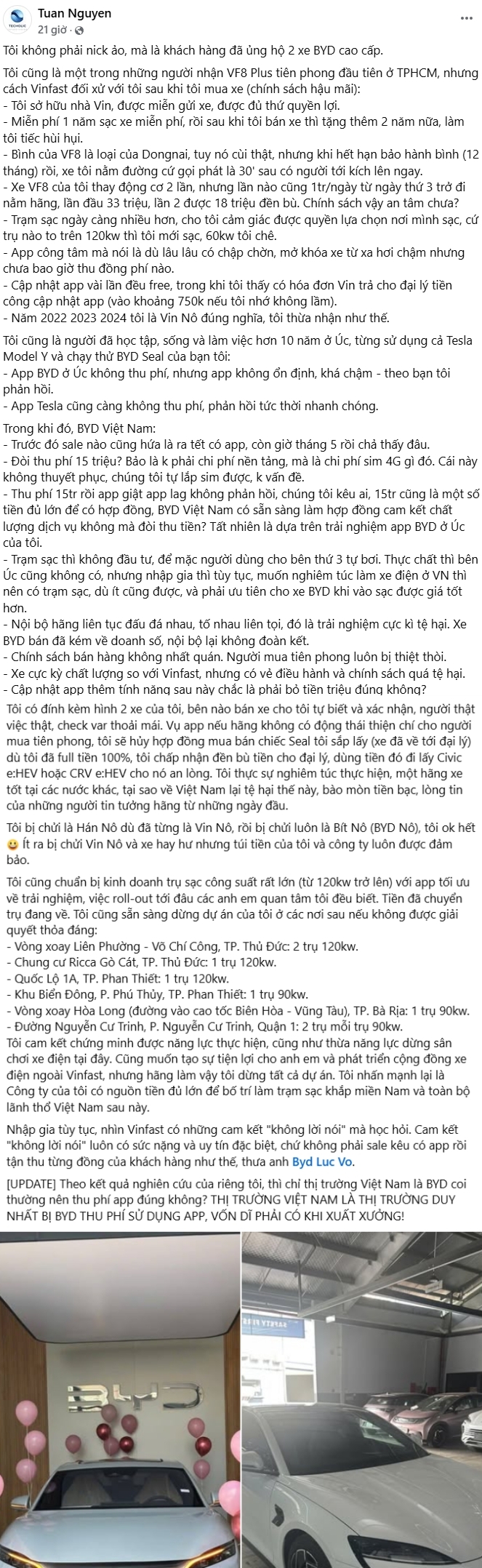 Chủ xe BYD bức xúc khi BYD VN thu phí ứng dụng BYD App hơn 15 triệu đồng