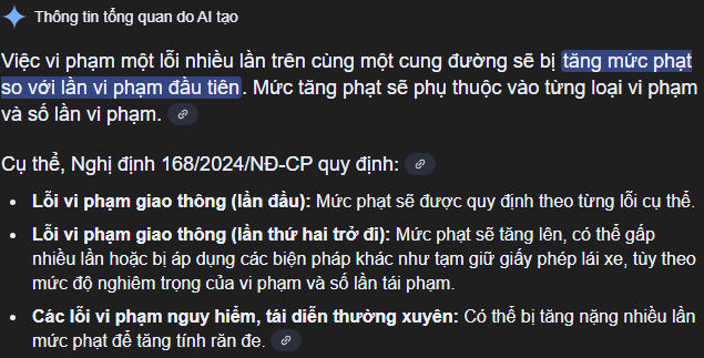 Thắc mắc, cùng 1 lỗi có được phép phạt nhiều lần trên 1 cung đường không?