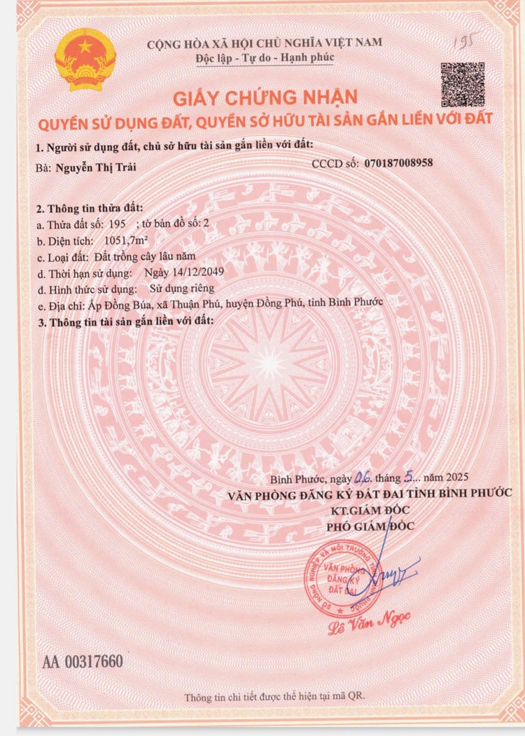 Bán 6 sào Thuận Phú, sát KCN Thuận Phú, Bình Phước