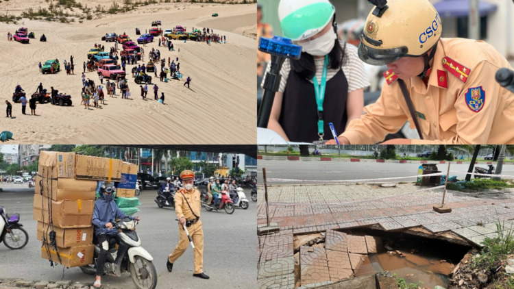 Thông tin giao thông ngày 6/6: Xe máy “coi thường” luật, vỉa hè sụt lún, du lịch thiếu an toàn