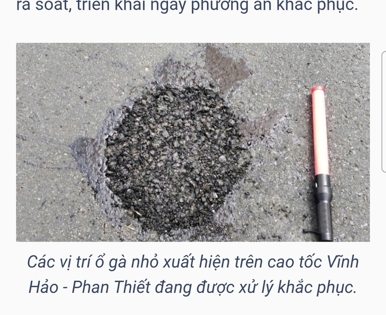 Chủ đầu tư nói gì về hư hỏng mặt đường trên cao tốc Vĩnh Hảo - Phan Thiết?