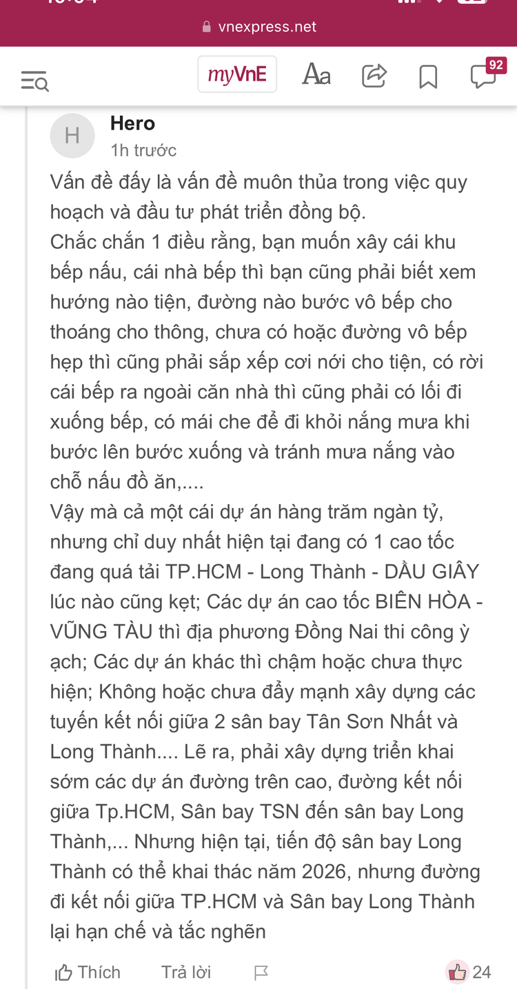 Cao tốc Biên Hòa - Vũng Tàu phải xong trước khi sân bay Long Thành hoạt động Cao tốc Biên Hòa - Vũng Tàu phải xong trước khi sân bay Long Thành hoạt động