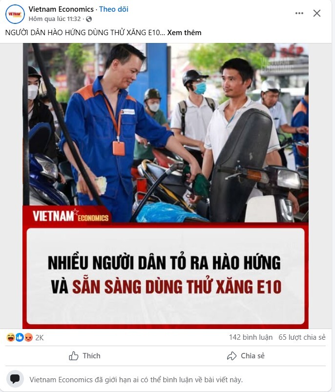 Xe nào KHÔNG nên đổ xăng E10 bắt đầu bán phổ biến tại Việt Nam?