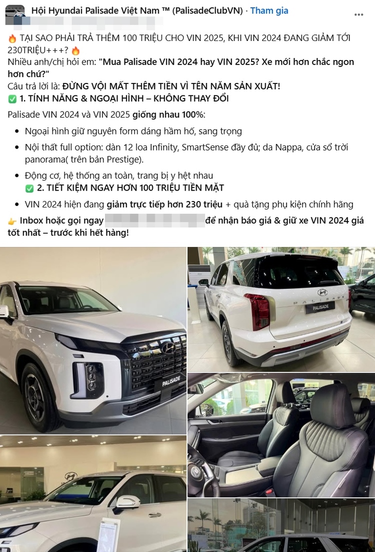 Hyundai Palisade VIN 2024 giảm đến 240 triệu đồng tại đại lý, giá xe còn ngang Ford Everest