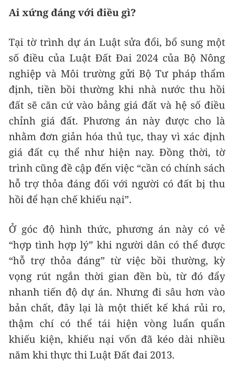 Giá đền bù giải phóng mặt bằng