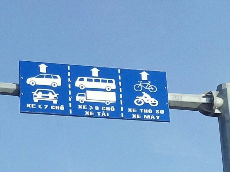 Biển báo này xe ôtô con 8 chỗ chạy làn nào ?