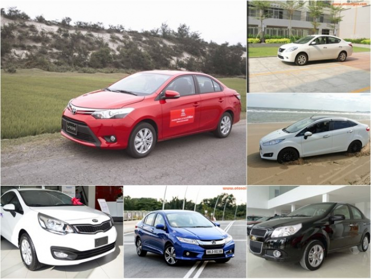 Xếp hạng xe Sedan hạng B tháng 09/2015 tại Việt Nam