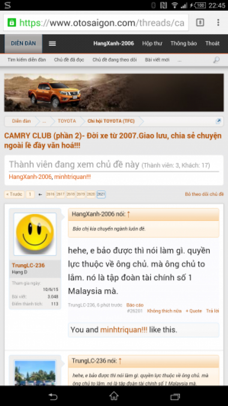 CAMRY CLUB (phần 2)- Đời xe từ 2013 .Giao lưu, chia sẻ chuyện ngoài lề đầy văn hoá!!!