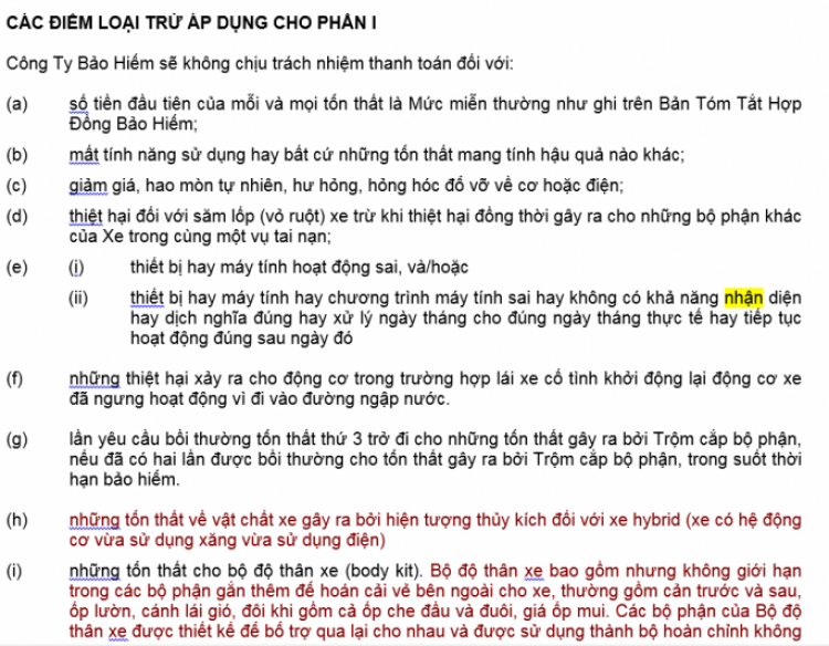 AIG đã loại trừ tất cả các tai nạn do THIÊN NHIÊN ( ngoại trừ sét đánh) ra khỏi PHẠM VI BẢO HIỂM !