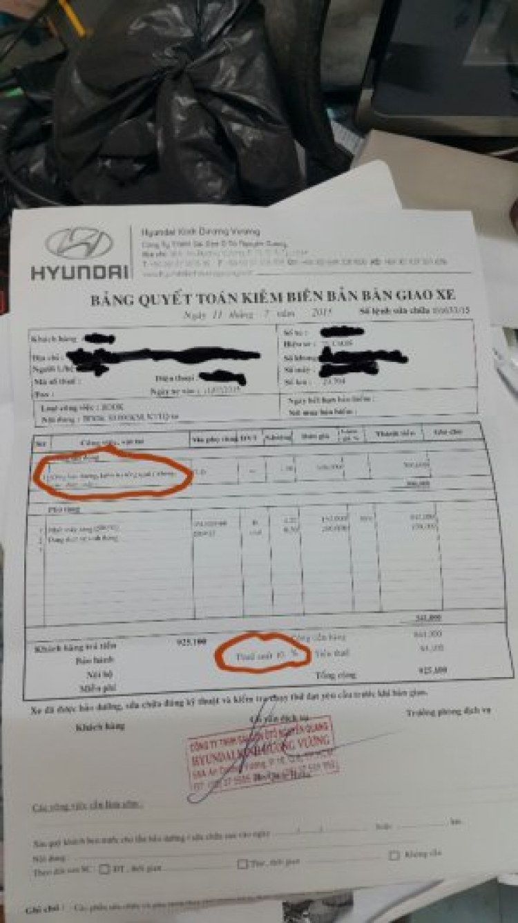 Dịch vụ kém tại Huyndai kinh dương vương Dịch vụ kém tại Huyndai kinh dương vương