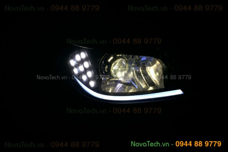 Hình ảnh xe ô tô độ LED Bi Beam, Bi LED, Bi Xenon Philips, Osram siêu sáng, độ Mí LED, Angel Eyes