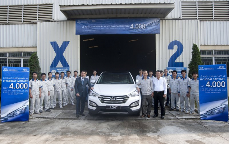 Chiếc Hyundai SantaFe thứ 4.000 xuất xưởng tại Việt Nam