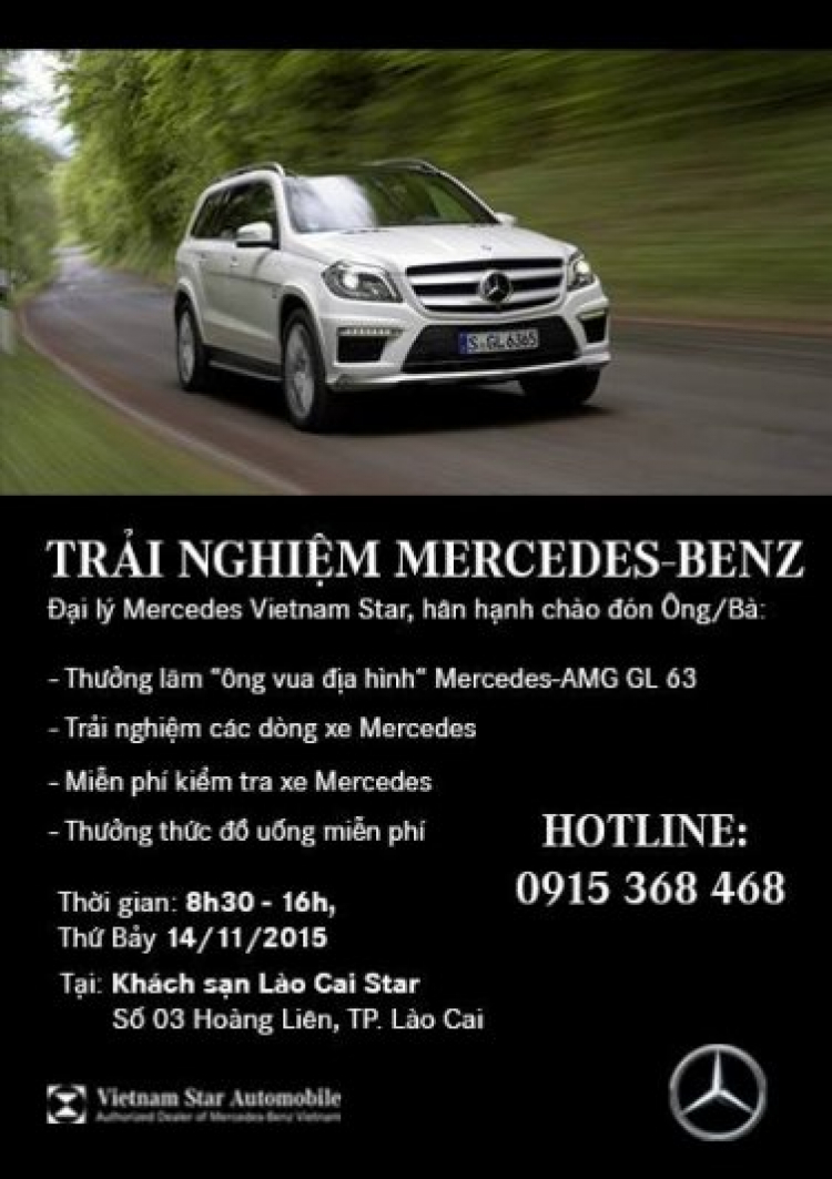 Trải nghiệm Mercedes-Benz và nhận quà cùng đại lý Vietnam Star tại Lào Cai