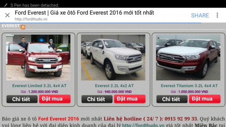 {THẢO LUẬN}: Thông tin về Ford Everest 2016 thế hệ mới - cập nhật liên tục