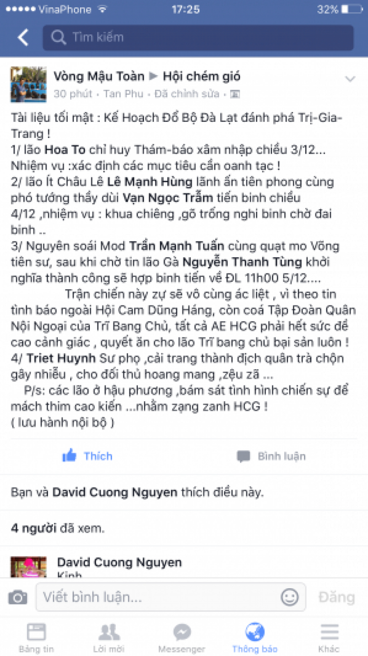 Giao lưu hàng ngày giữa Các Mem Hội Chém Gió