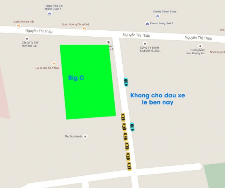 BigC quận 7 bảo vệ có quyền cấm đậu xe?