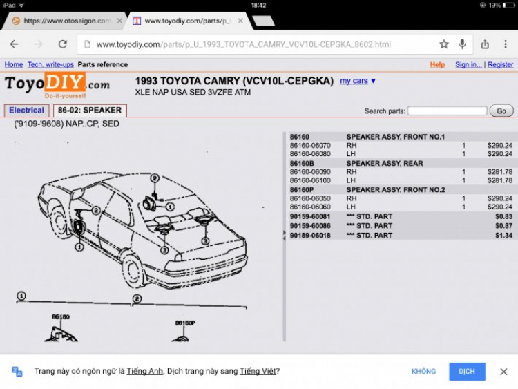 Camry: Trao đổi kinh nghiệm sửa chữa, phụ tùng Camry 8X 9X 0X (Đời 86 đến 2000)