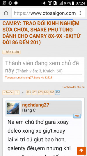 Camry: Trao đổi kinh nghiệm sửa chữa, phụ tùng Camry 8X 9X 0X (Đời 86 đến 2000) Camry: Trao đổi kinh nghiệm sửa chữa, phụ tùng Camry 8X 9X 0X (Đời 86 đến 2000)