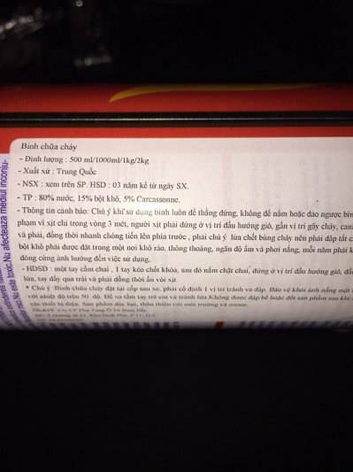 Trang bị bình chữa cháy trên xe cơ giới từ ngày 6.1.2016