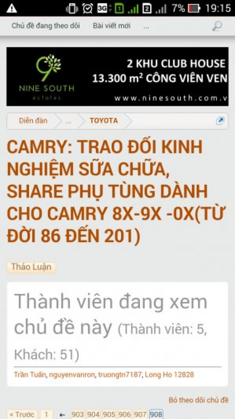 Camry: Trao đổi kinh nghiệm sửa chữa, phụ tùng Camry 8X 9X 0X (Đời 86 đến 2000)