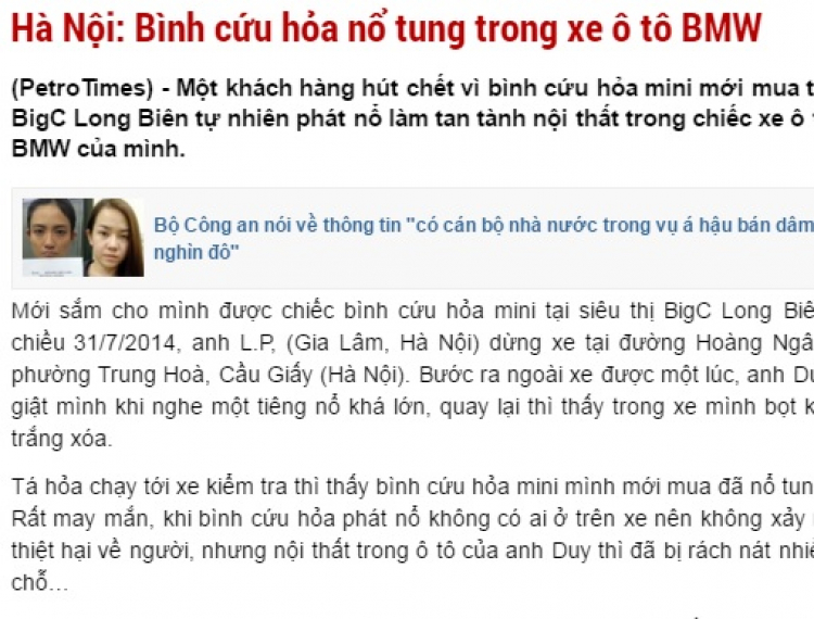 Bình cứu hỏa mini đã từng nổ trong xe!