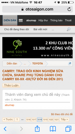 Camry: Trao đổi kinh nghiệm sửa chữa, phụ tùng Camry 8X 9X 0X (Đời 86 đến 2000) Camry: Trao đổi kinh nghiệm sửa chữa, phụ tùng Camry 8X 9X 0X (Đời 86 đến 2000)